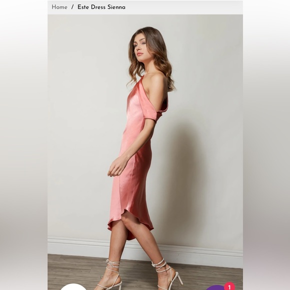 Line & Dot Este Midi Dress in Sienna color- size XS - Picture 2 of 3